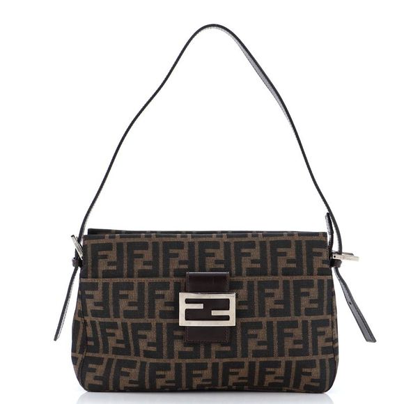 Fendi Handbags - Fendi Vintage Pocket Shoulder Bag Zucca Canvas Small Brown